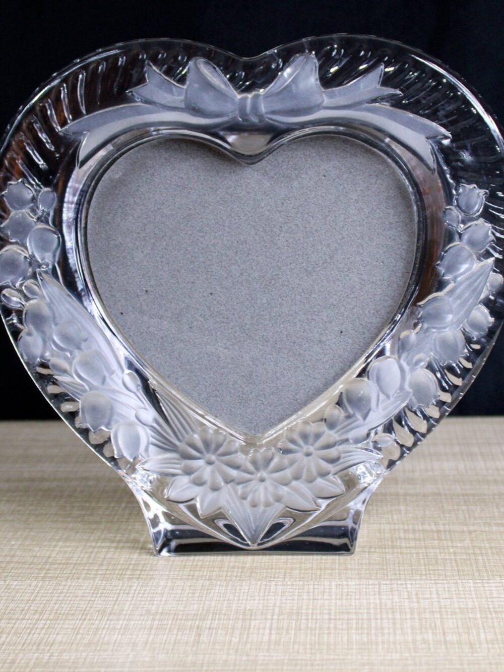 Studio Nova Crystal Picture Frame Clear Frosted Crystal Heart Gift Japan 8"